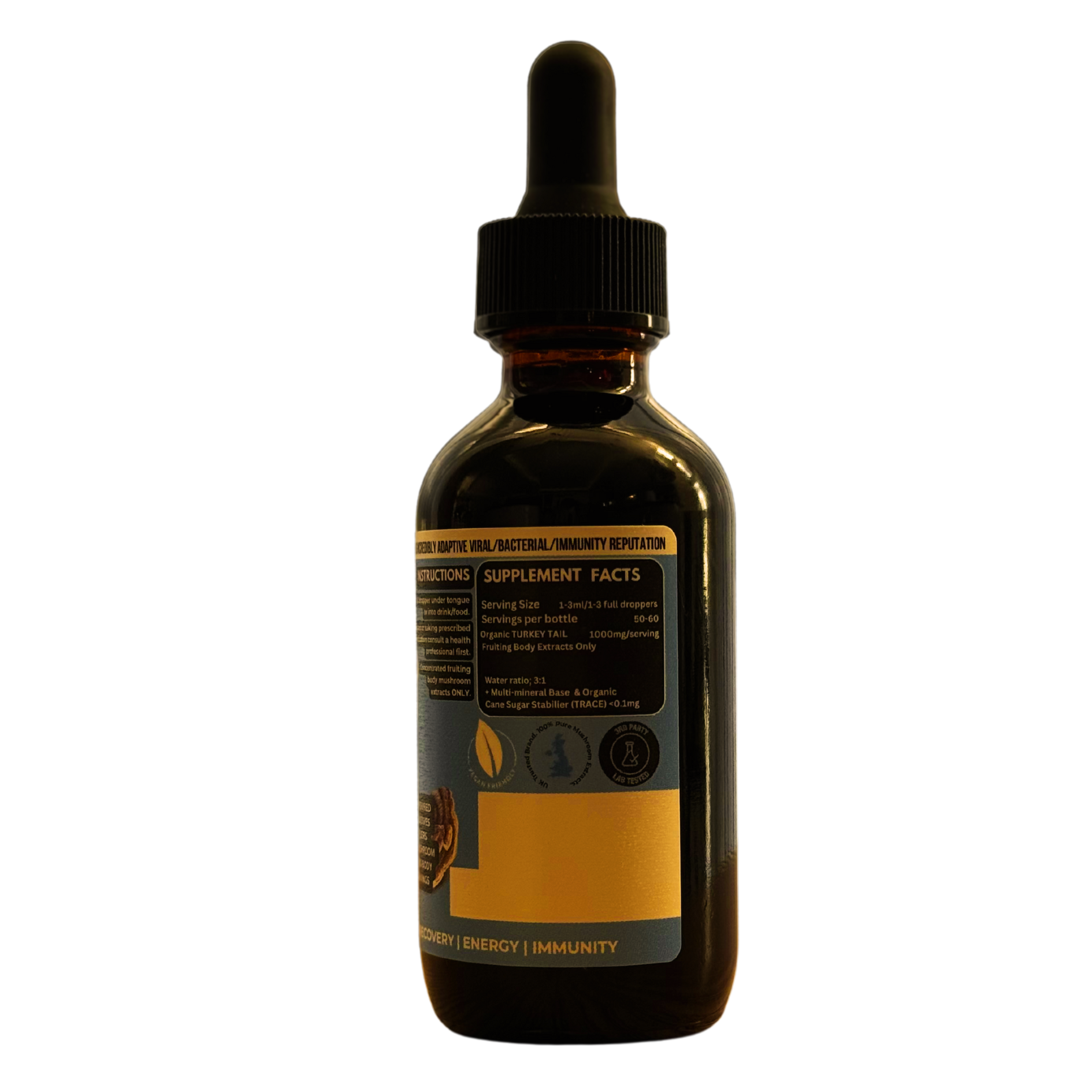 Organic 100% Turkey Tail Mushroom Concentrate Supplement 60 Servings