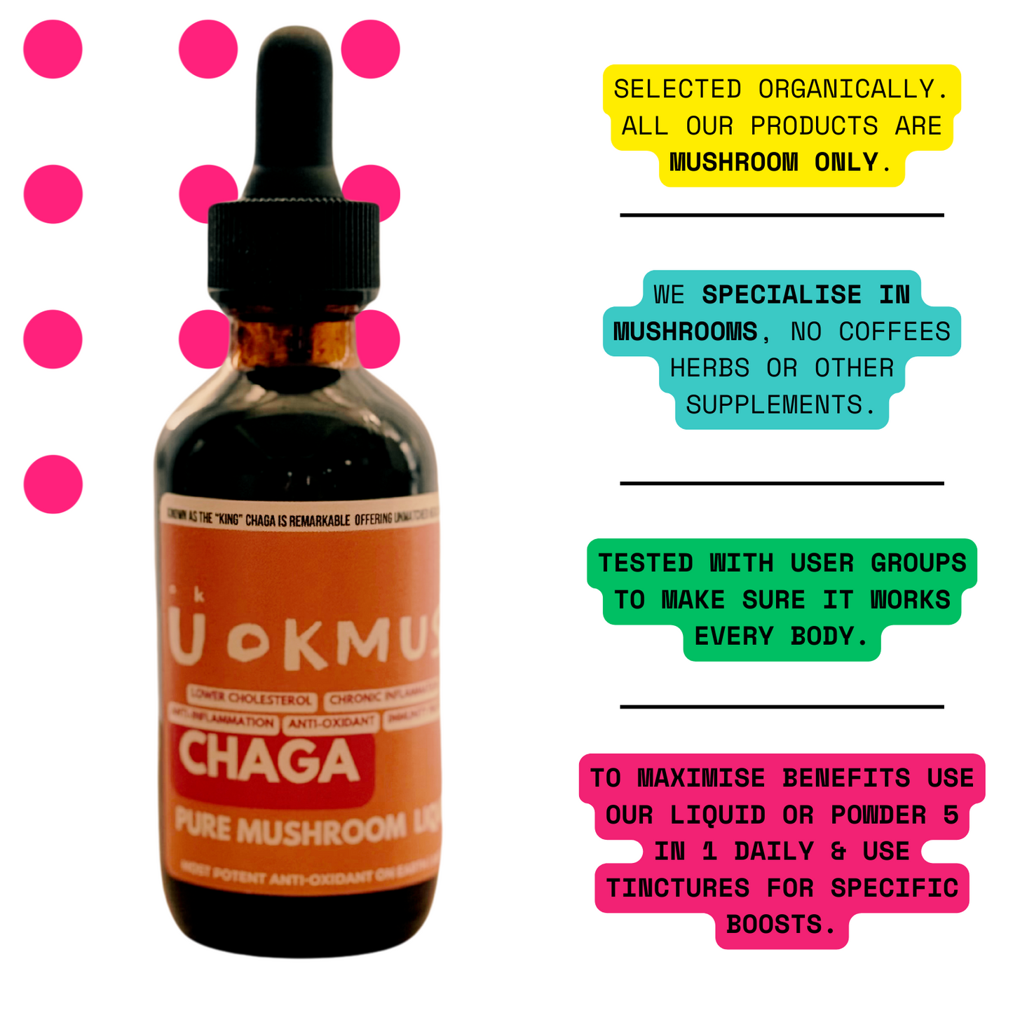 U Ok Mush? Chaga Mushroom Supplement 60/servings